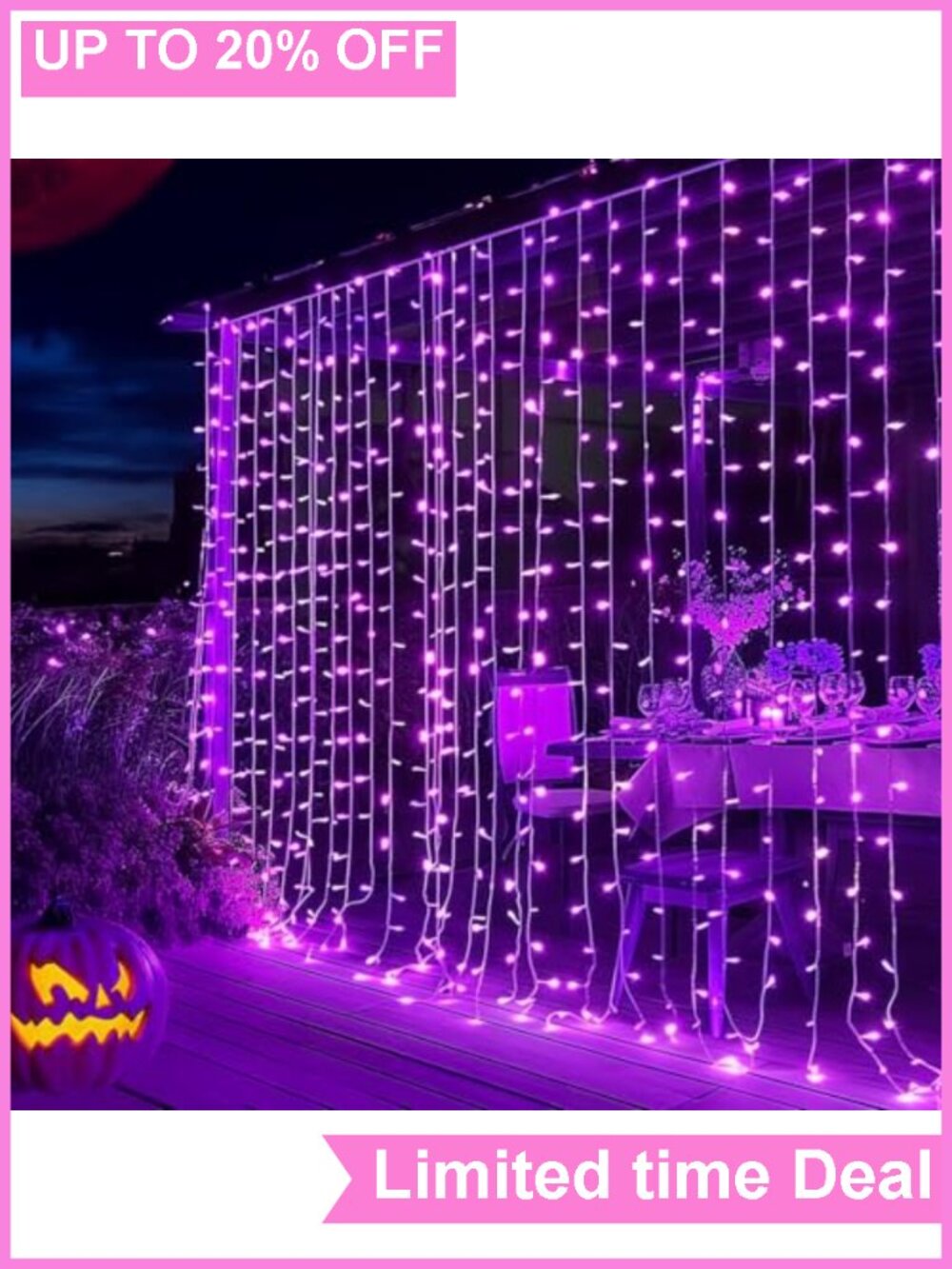 300 LED Curtain String Lights 8 Modes Waterproof Indoor Outdoor Decor